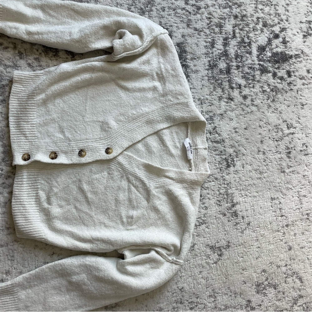 PacSun Cream Button-Up Cardigan